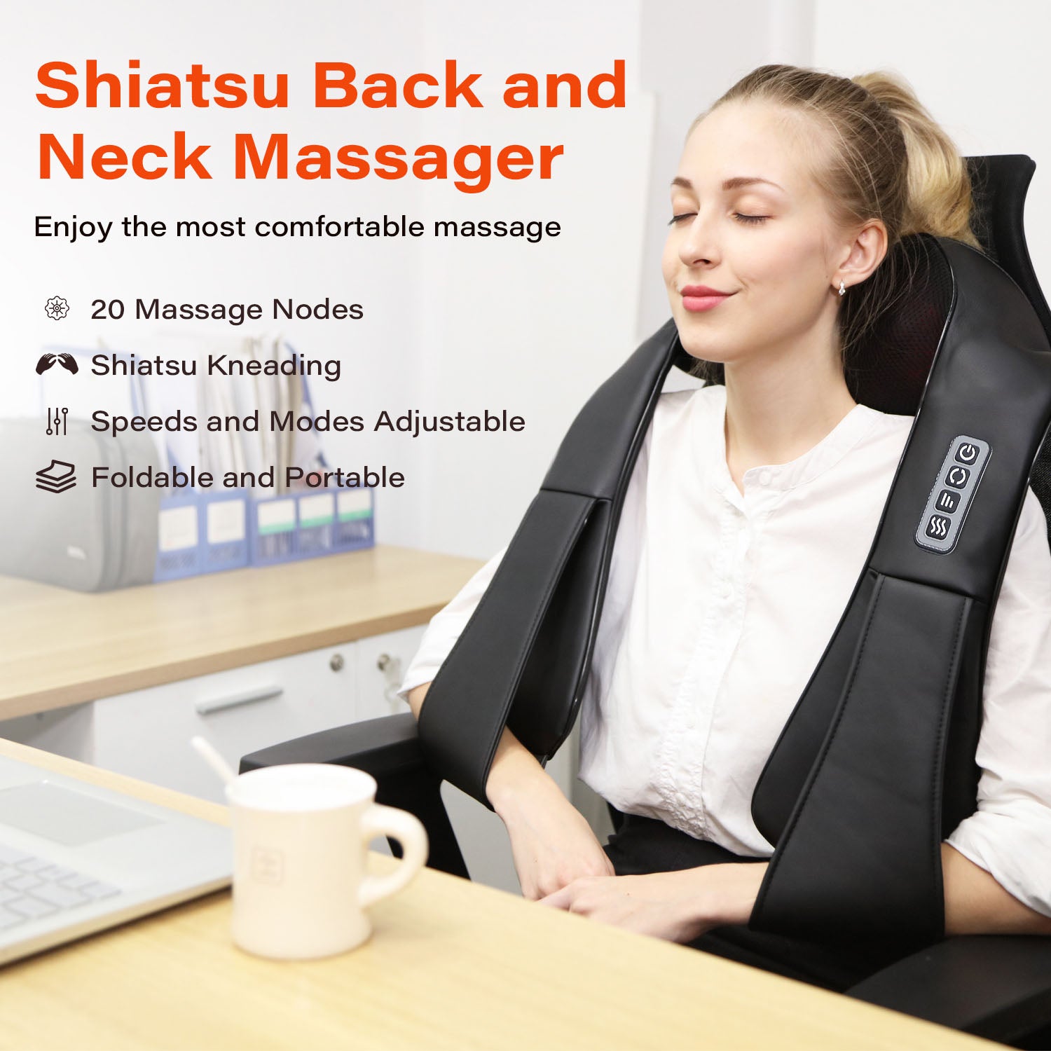 Neck and Back Massager With Heat